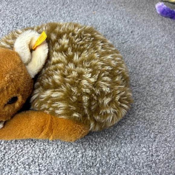 Steiff lorli Fawn laying down spotted deer Brown ear tag 1831/20 vtg curled up